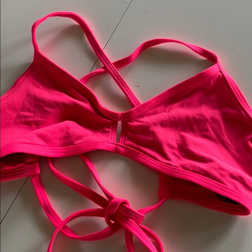 Jolyn Tie Back hot pink bikini top